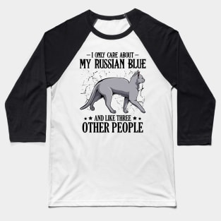Russian Blue Cat Baseball T-Shirt